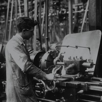 A man working with a machine